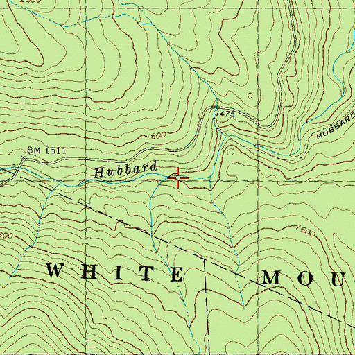 Topographic Map of Hubbard Brook Trail, NH