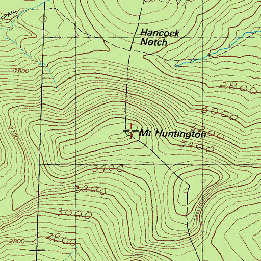 Topographic Map of Mount Huntington, NH