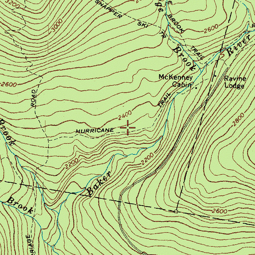 Topographic Map of Hurricane Trail, NH