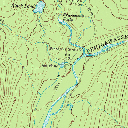 Topographic Map of Ice Pond, NH