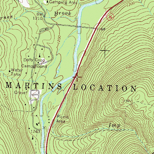 Topographic Map of Imp Brook, NH
