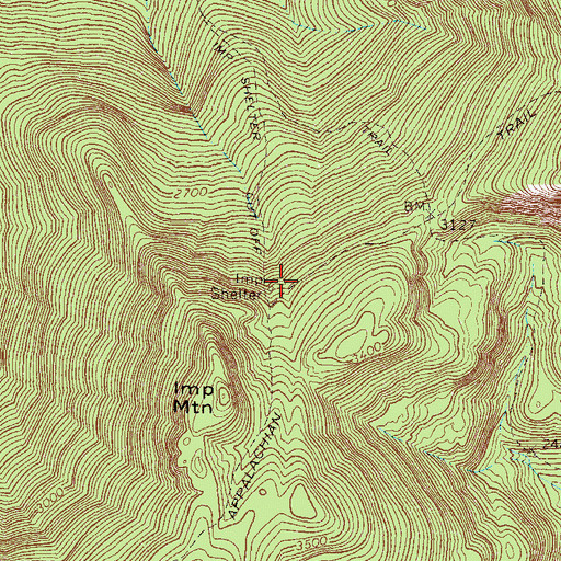 Topographic Map of Imp Shelter, NH