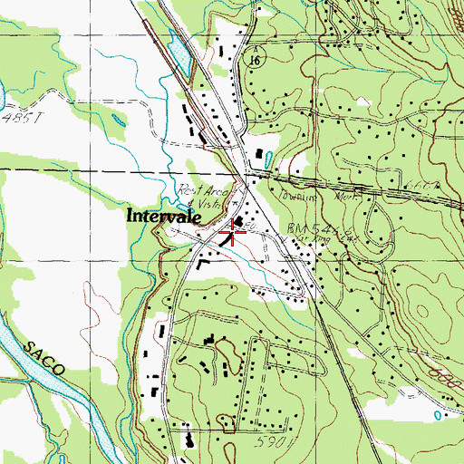 Topographic Map of Intervale, NH