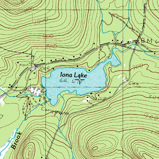 Topographic Map of Iona Lake, NH