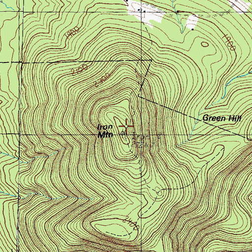 Topographic Map of Iron Mountain, NH