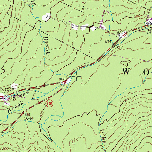 Topographic Map of Jackman Brook, NH