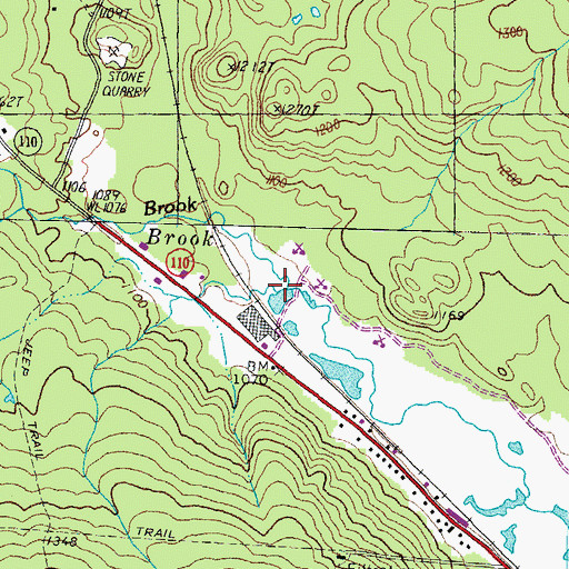 Topographic Map of Jericho Brook, NH
