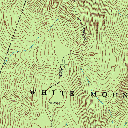 Topographic Map of Jericho Road Trail, NH