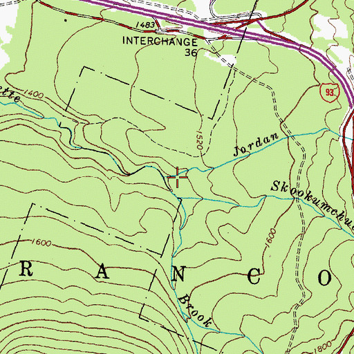 Topographic Map of Jordan Brook, NH