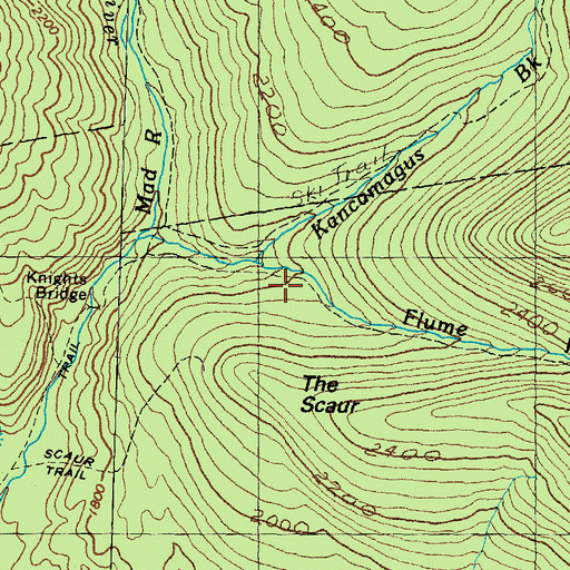 Topographic Map of Kancamagus Brook, NH