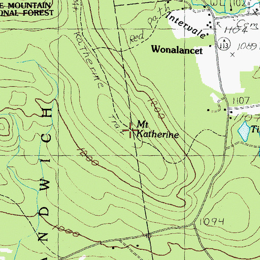 Topographic Map of Mount Katherine, NH