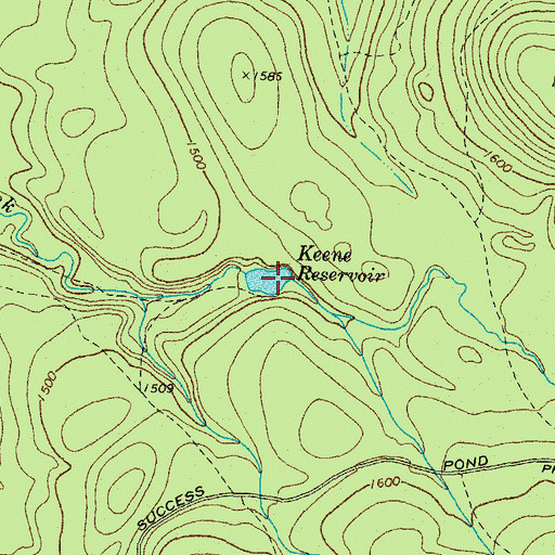 Topographic Map of Keene Reservoir, NH