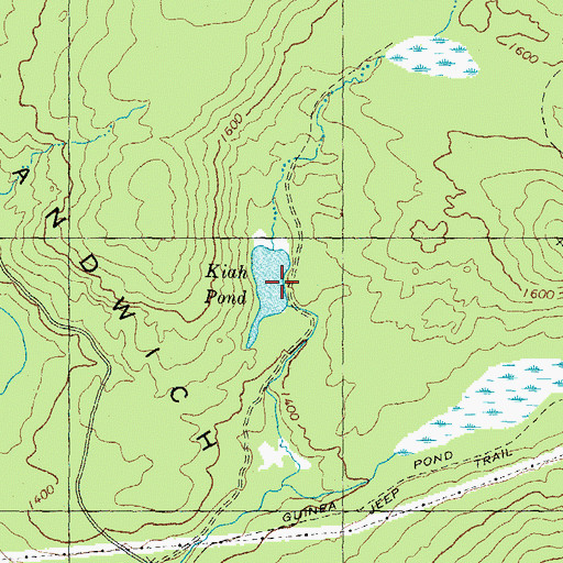 Topographic Map of Kiah Pond, NH
