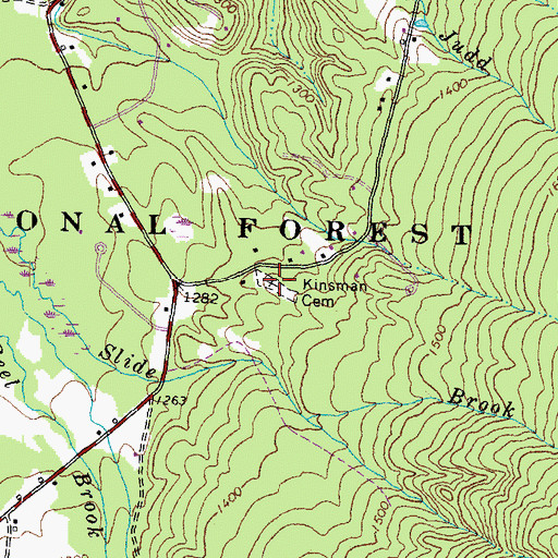 Topographic Map of Kinsman Cemetery, NH