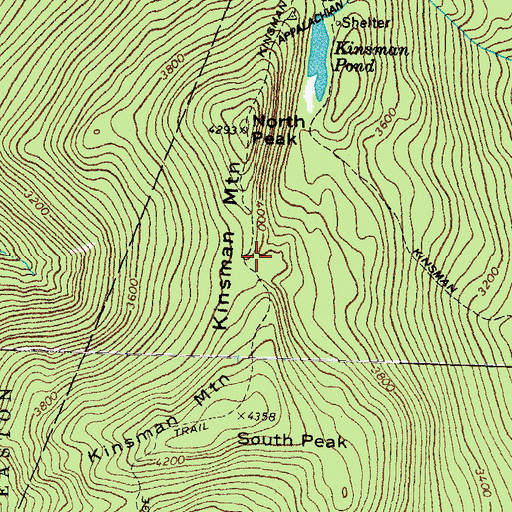 Topographic Map of Kinsman Mountain, NH