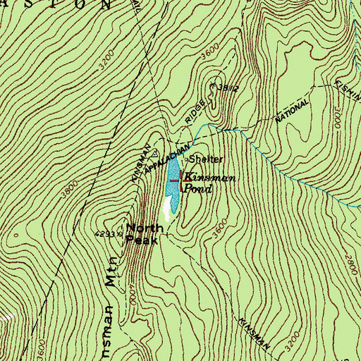 Topographic Map of Kinsman Pond, NH