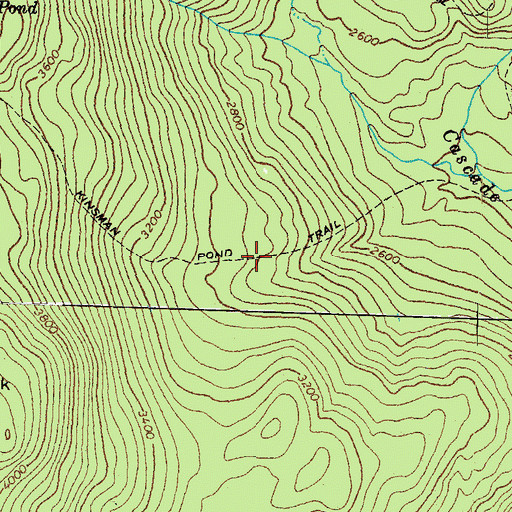Topographic Map of Kinsman Pond Trail, NH