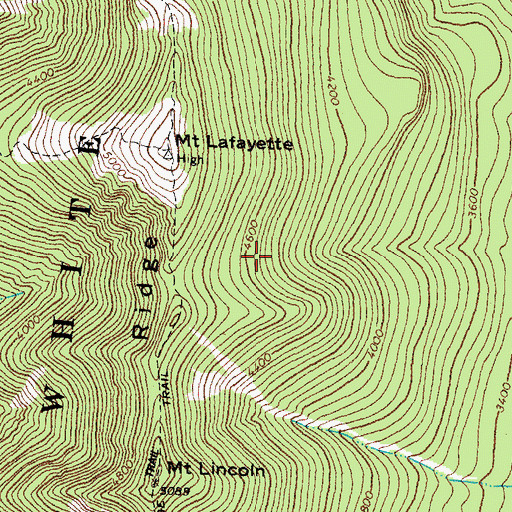 Topographic Map of Mount Lafayette, NH