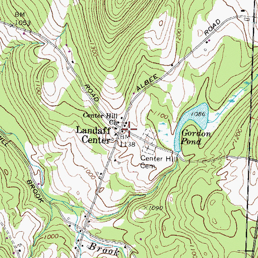 Topographic Map of Landaff Center, NH