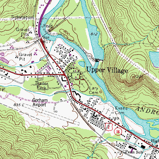 Topographic Map of Lary Cemetery, NH