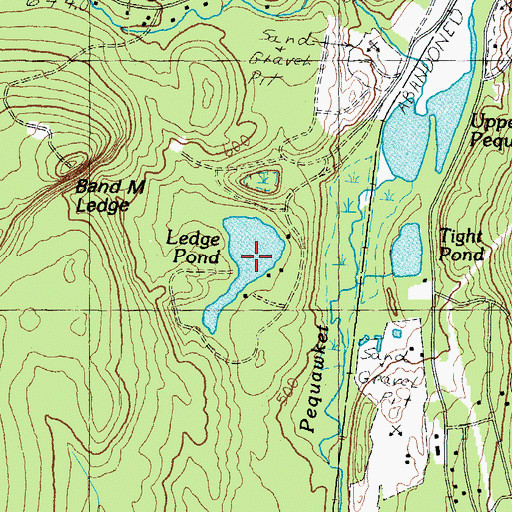 Topographic Map of Ledge Pond, NH