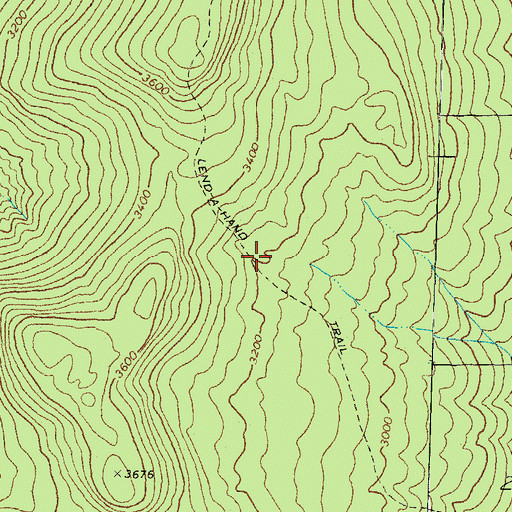 Topographic Map of Lend-A-Hand Trail, NH