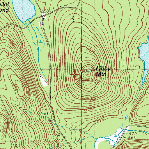 Topographic Map of Libby Mountain, NH