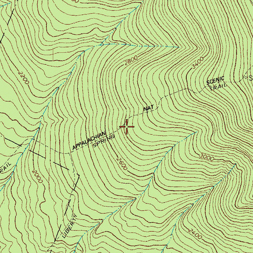 Topographic Map of Liberty Spring Trail, NH