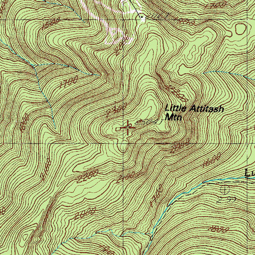 Topographic Map of Little Attitash Mountain, NH