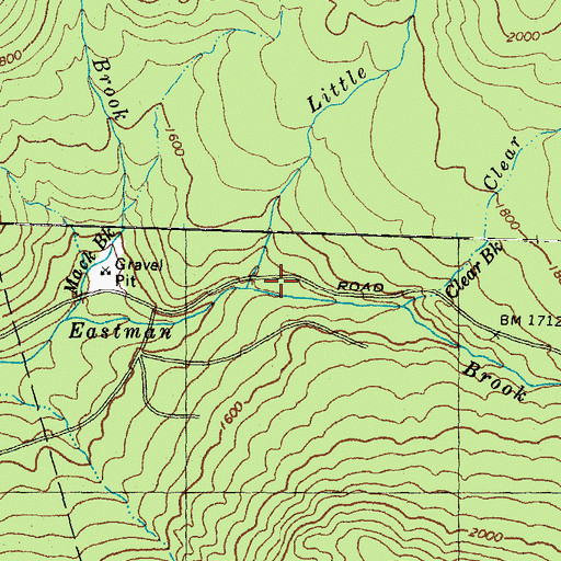 Topographic Map of Little East Pond Brook, NH