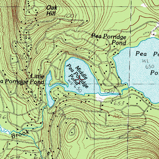 Topographic Map of Little Pea Porridge Pond, NH