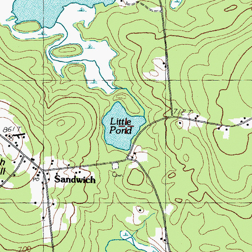 Topographic Map of Little Pond, NH