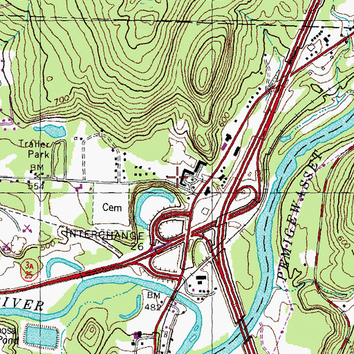 Topographic Map of Livermore School, NH