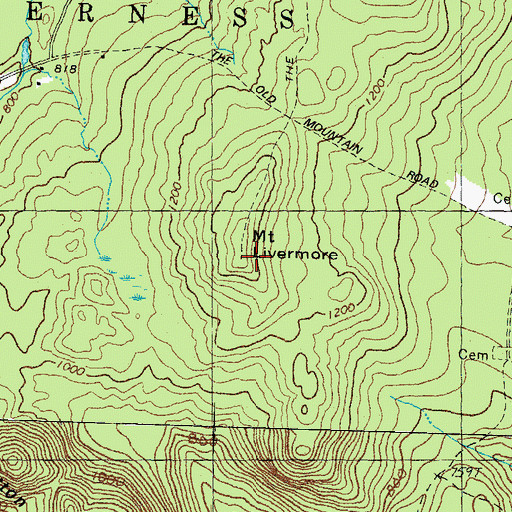 Topographic Map of Mount Livermore, NH