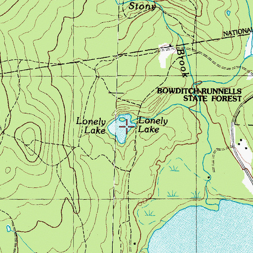 Topographic Map of Lonely Lake, NH
