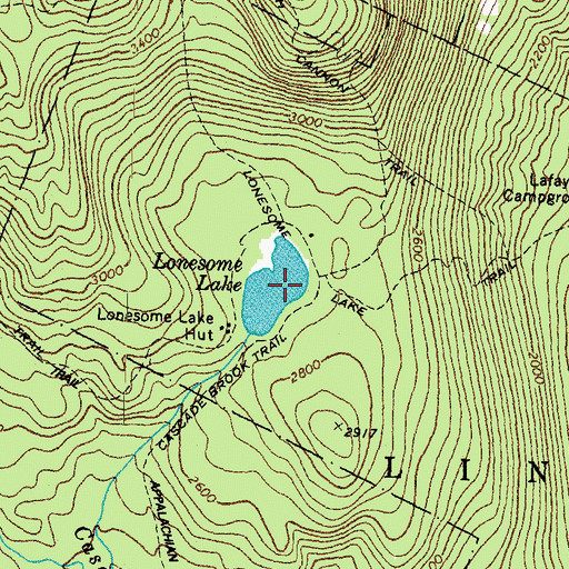 Topographic Map of Lonesome Lake, NH