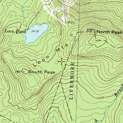 Topographic Map of Loon Mountain, NH