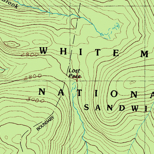 Topographic Map of Lost Pass, NH