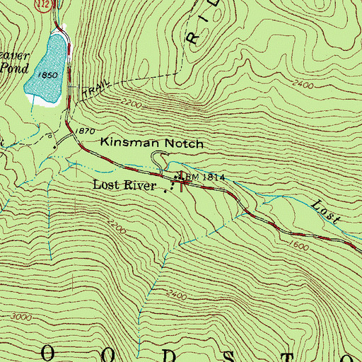 Topographic Map of Lost River, NH