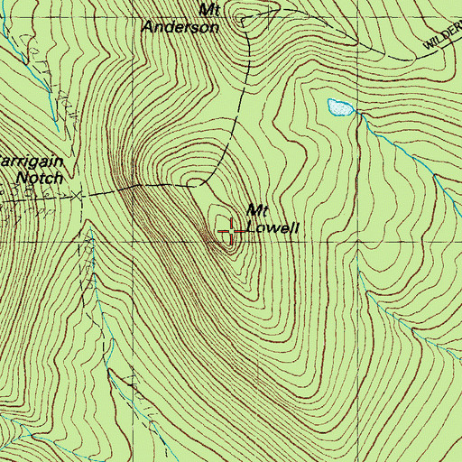 Topographic Map of Mount Lowell, NH