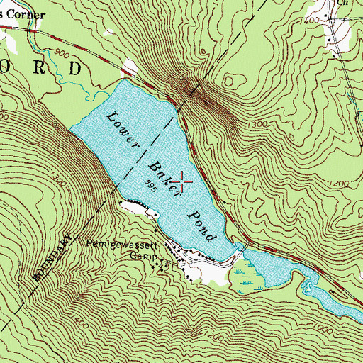 Topographic Map of Lower Baker Pond, NH
