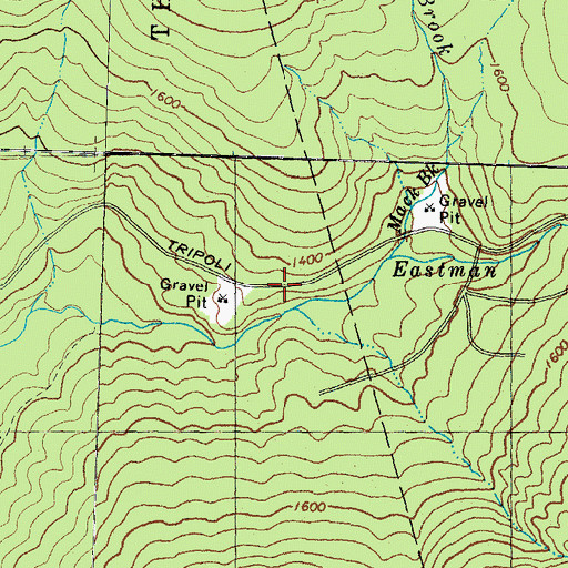Topographic Map of Mack Brook, NH
