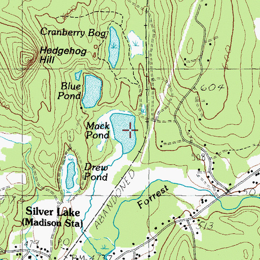 Topographic Map of Mack Pond, NH