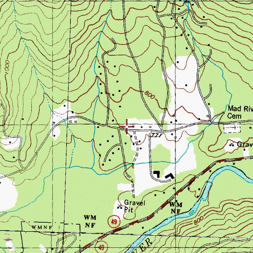 Topographic Map of Mad River School, NH