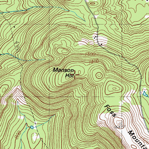 Topographic Map of Manson Hill, NH