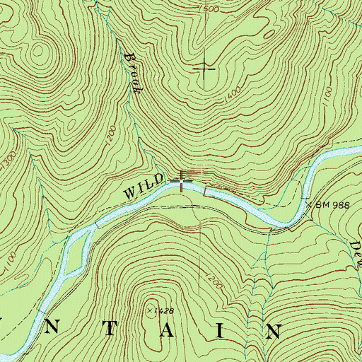 Topographic Map of Martins Brook, NH