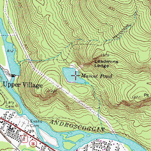 Topographic Map of Mascot Pond, NH