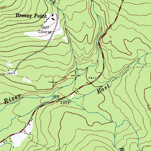 Topographic Map of Merrill Brook, NH