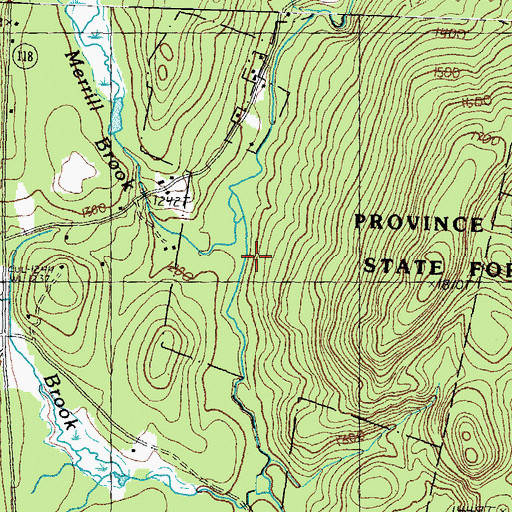 Topographic Map of Merrill Brook, NH