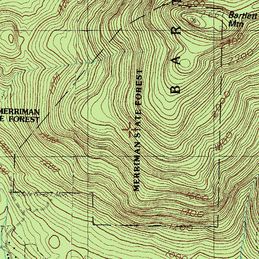Topographic Map of Merriman State Forest, NH